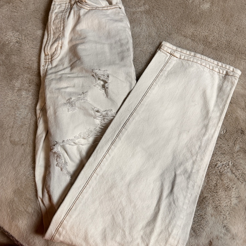 PacSun Cream Boyfriend Jeans